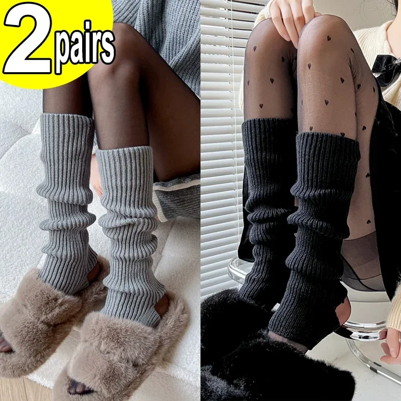 1/2 Paar Lolita Beinlinge Damen lange Socken Wolle gestrickt Fuß abdeckung Arm wärmer y2k Herbst Winter Häkeln Haufen Socken Stiefel Manschetten