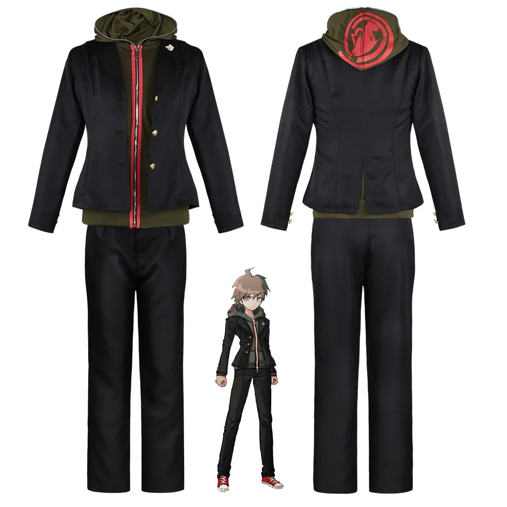 

Cosplay Naegi Makoto Costume Men Role Play Anime Super Danganronpa Uniform Halloween Carnival Party Jacket Pants Wig Full Set