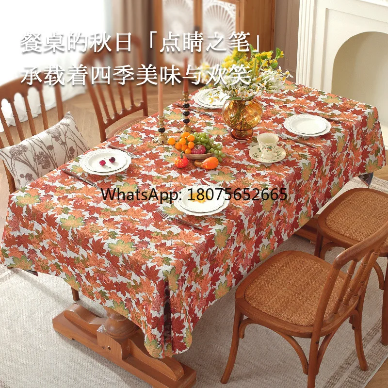 American farmhouse style dining table tablecloth dustproof and dirt-resistant table top protective pad personalized