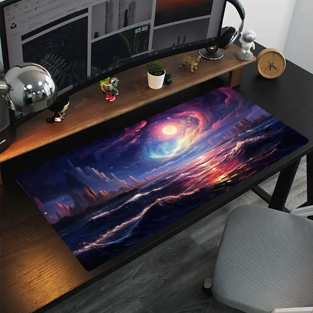 

The city-state and the moon above the phantom sea Non-slip rubber bottom washable mouse