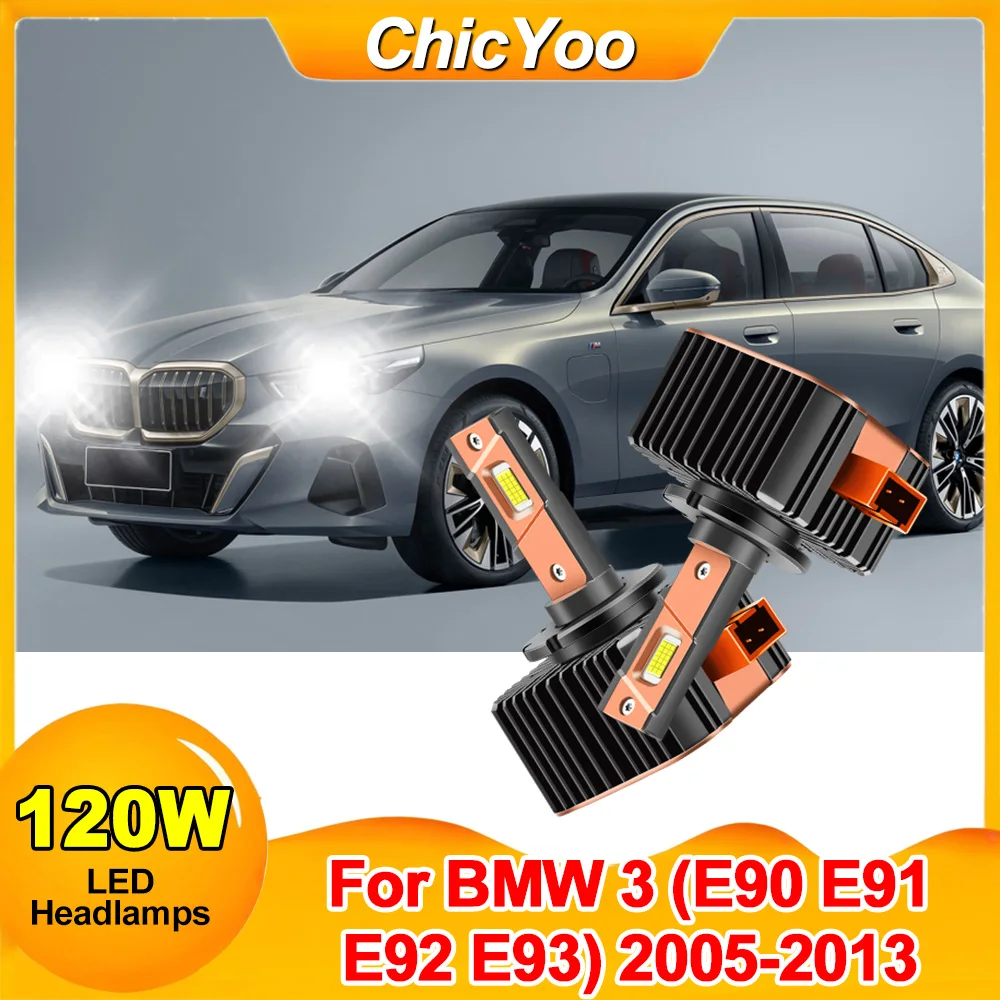

2PCS Canbus 30000LM High Power LED Headlight Bulbs 120W HID Xenon Lights 6000K Car Lights For BMW 3 (E90 E91 E92 E93) 2005-2013