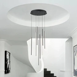 Slim Chandelier Interior Lighting Decoration Living Room Lamps Minimalist Room Dining Room Pendant Lamp Led Stairwell Chandelier