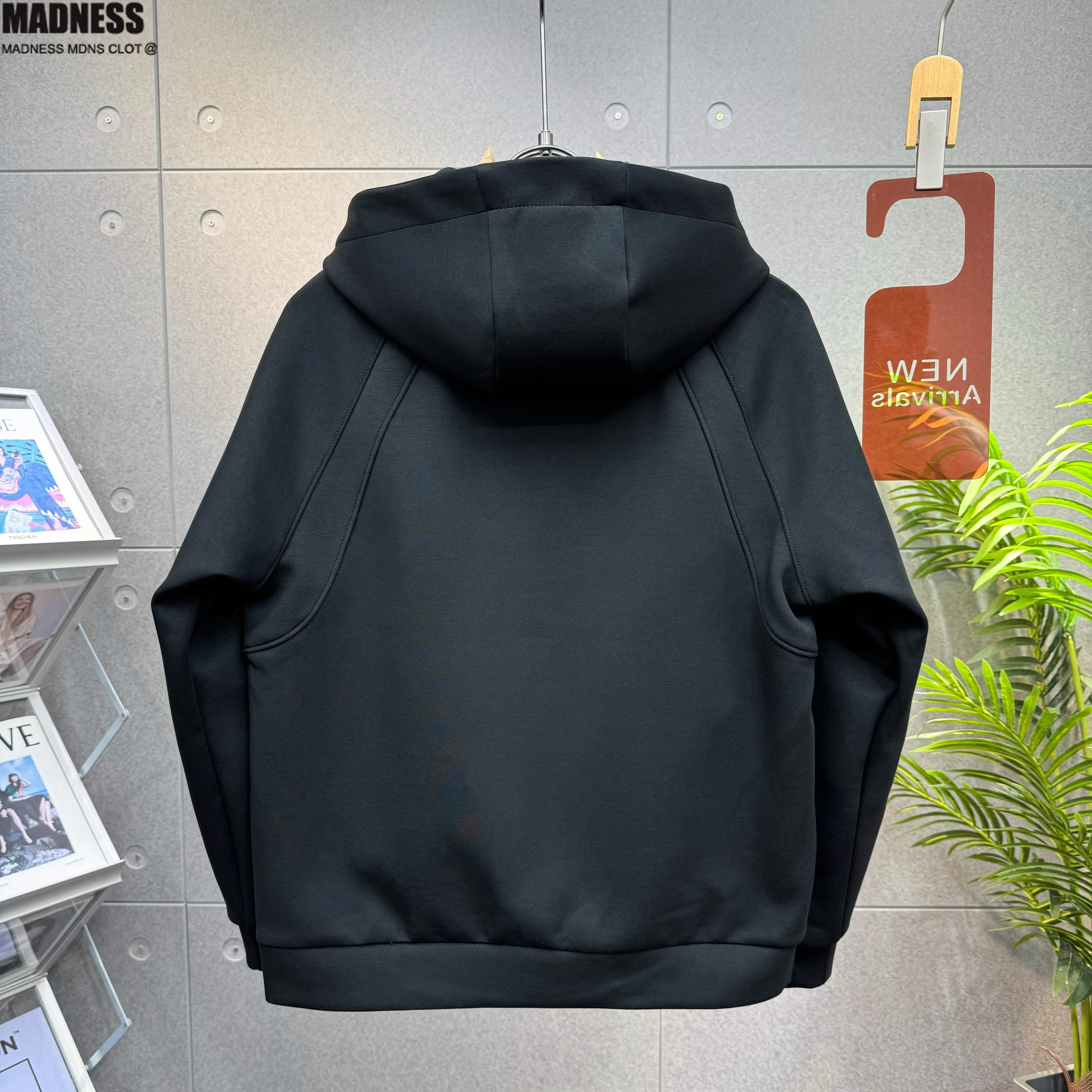 

Новый мужской однотонный простой спортивный топ с капюшоном, открытый кардиган, толстовка, молодежная мода, повседневное пальто-джат, длинное свекло