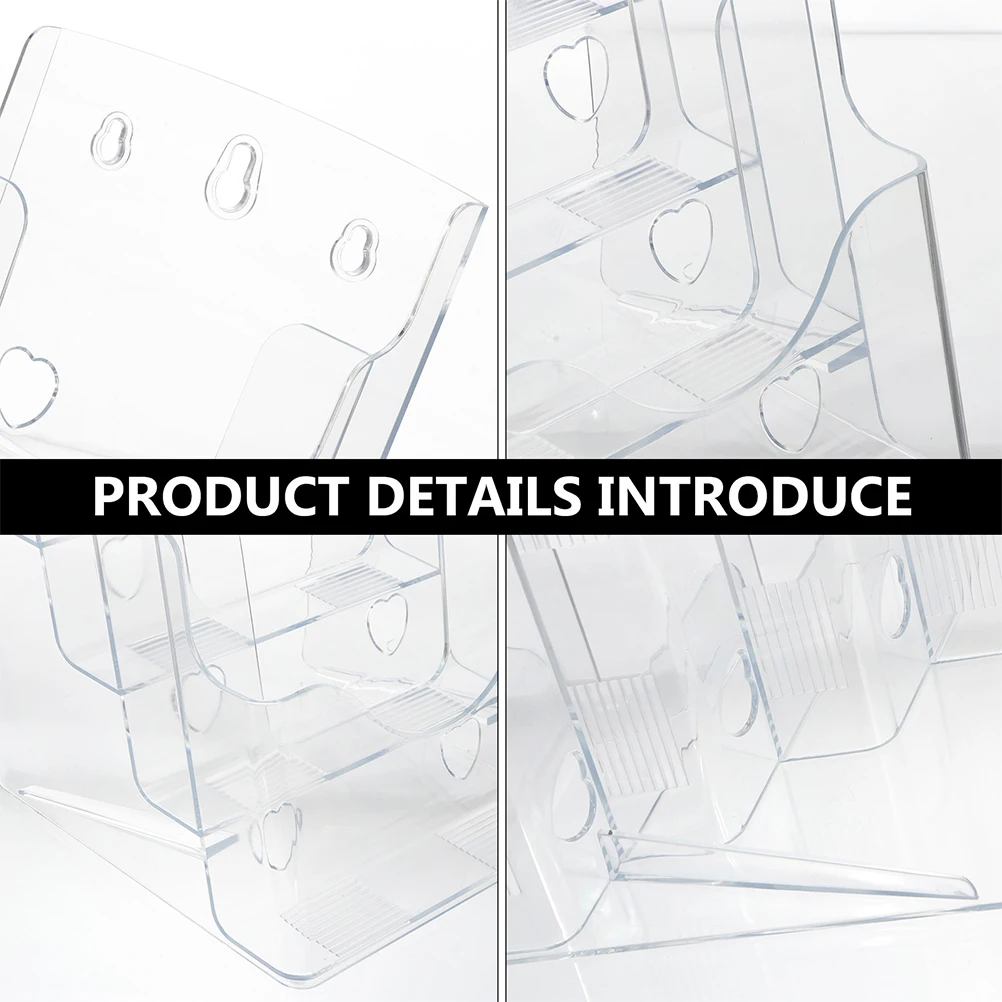 

2Pcs Plastic Brochure Display Stand A5 4 Tier Literature Organizer Rack for Office Pamphlet Holder Pamphlet Display Stand