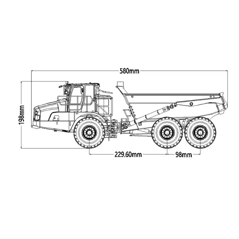 KABOLITE K960 RC ciężarówka przegubowa RTR 1/20 hydrauliczny metalowy 6x6 zdalnie sterowany wywrotka inżynieryjny model samochodu System oświetlenia