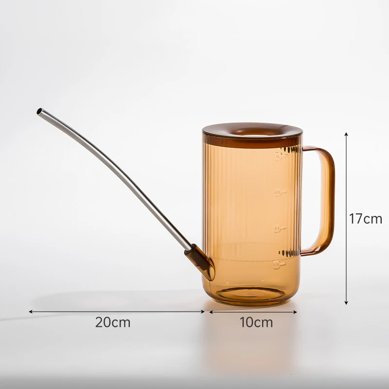 Large Size Stainless Steel Long-Mouth Watering Can for Household Gardening Green Plant Flower-Growing Kettle Gardening Tools