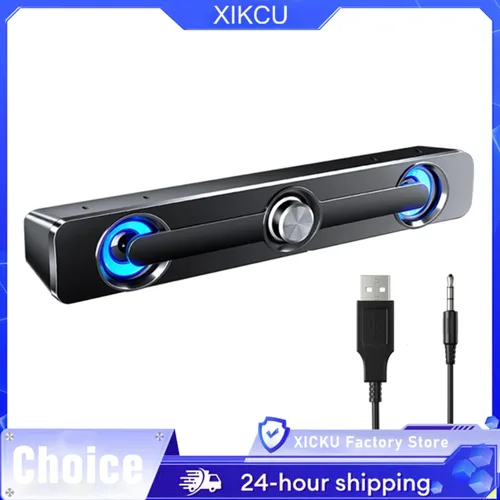 V-111 Altavoz de ordenador con cable USB barra potente estéreo Subwoofer altavoz de graves caja envolvente para PC portátil teléfono tableta MP3 MP4