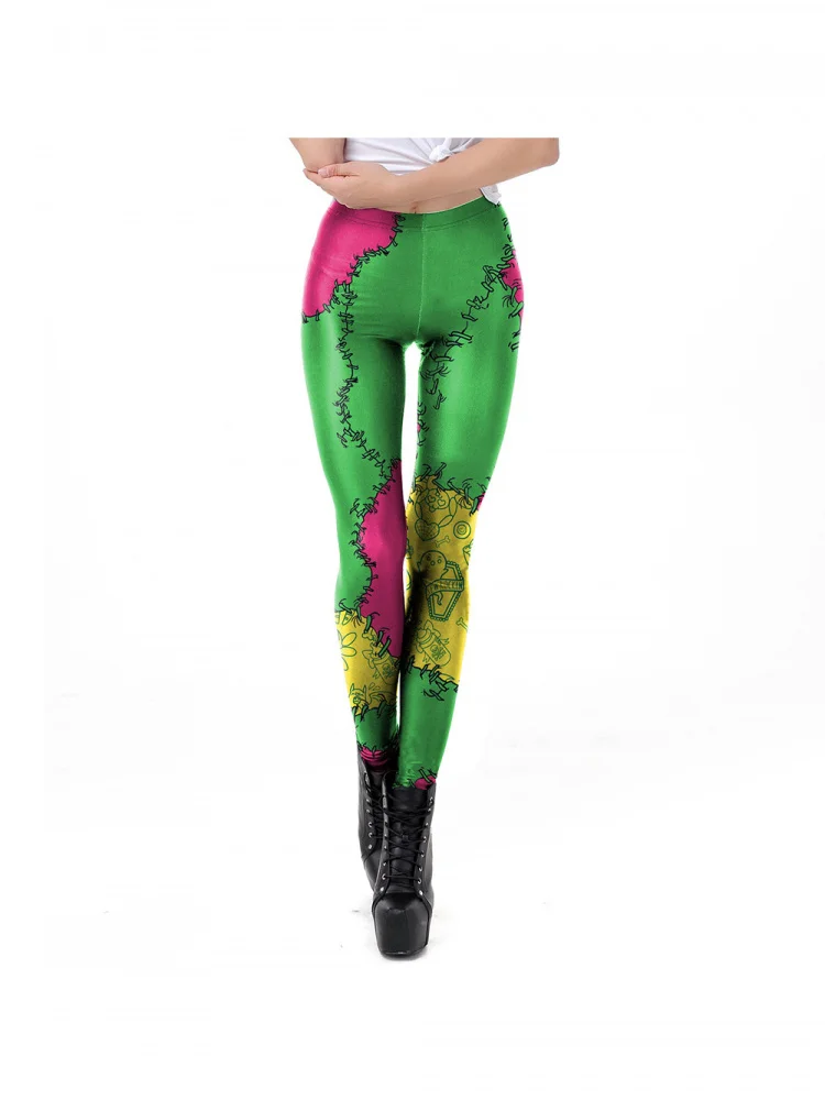 loween Skeleton Digital Print Cisas Base Layer Tight Sports Yoga Pants Ankle Length Women's Faion Boting Trousers