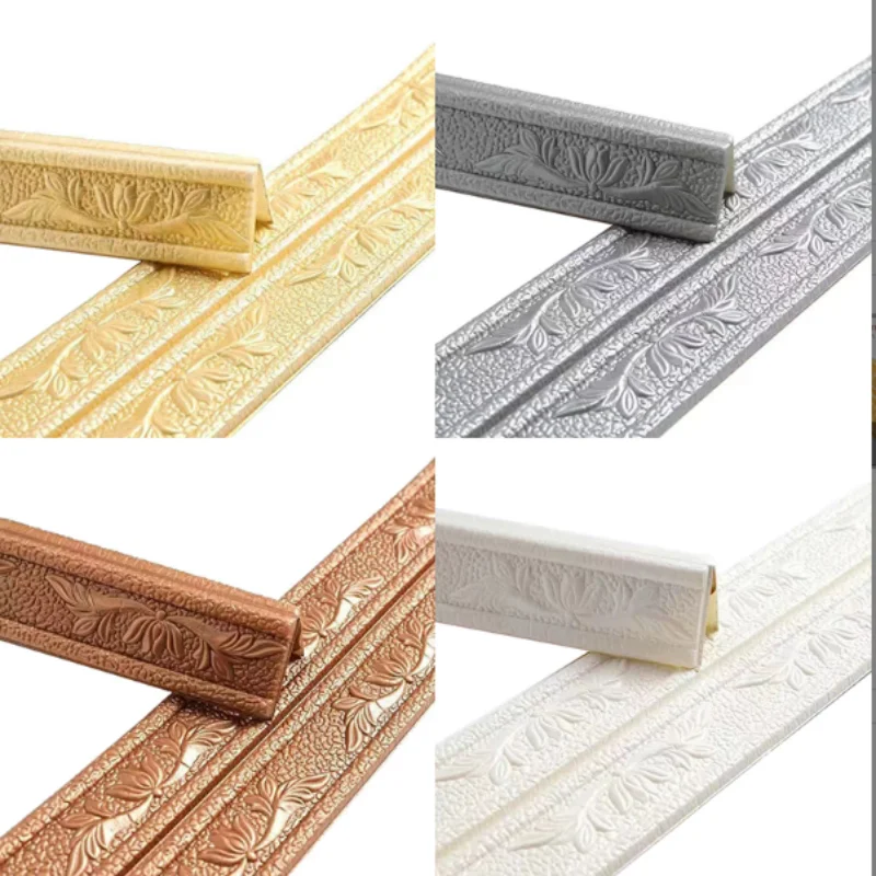 1Pc Easy Install Waterproof Foam Skirting Board - Self-Adhesive Wall Floor Gap Cover, Tile Door Frame Renovation Trim