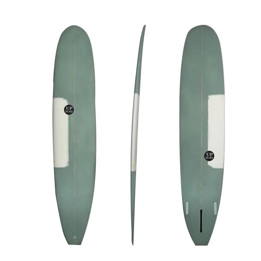 High Quality Green Tint Fiberglass Suring Board Pu Foam Longboard Surfboard