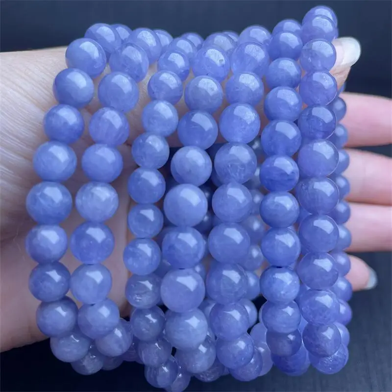 9MM Natural Tanzanite Bracelet Women Healing Gemstone Crystal Strand Bangles Lovers Girlfriend Jewelry Gift 1PCS