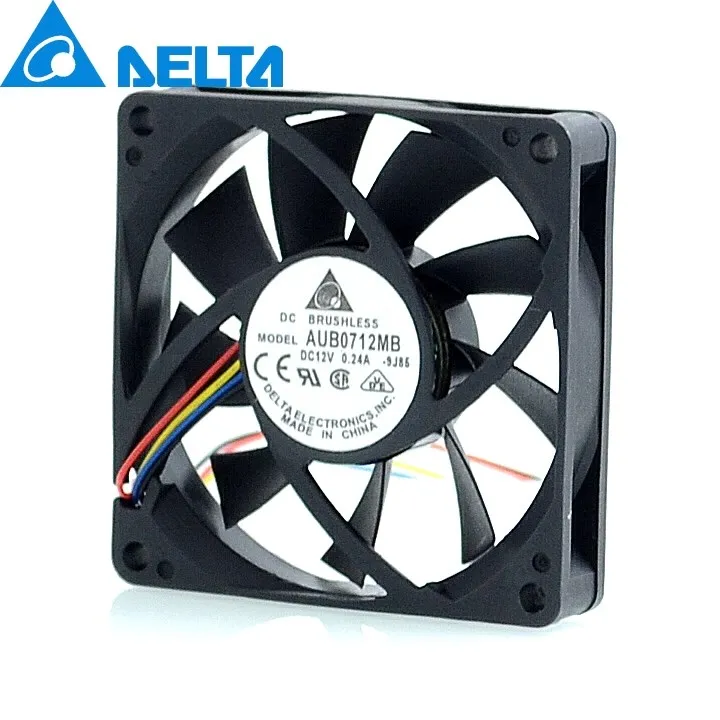 New and AUB0712MB 7015 70mm 12V 0.24A 7cm 4pin PWM  CPU cooling fan for Delta 70*70*15mm