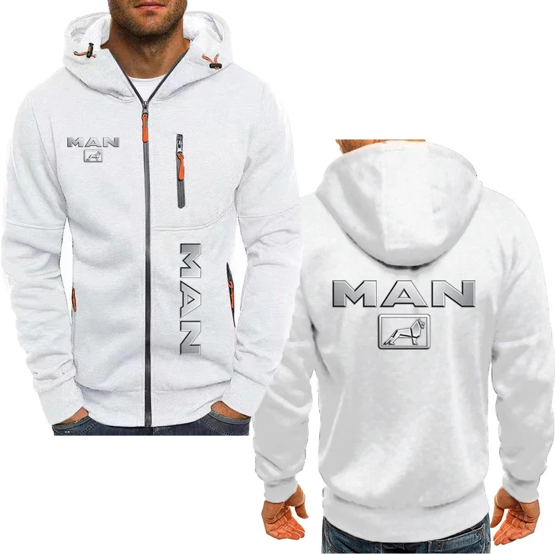 2024 Spring Autumn MAN Truck Logo Hoodied Men's Fashion Long Sleeve Zipper Cotton Popular Harajuku Hoody Casual Jacket