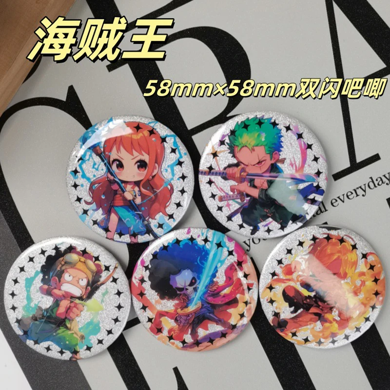 Diy Cartoon One Piece Roronoa Zoro Badge Badge Nami Cute Two-Dimensional Animation Peripheral Micro-Stamp Pendants Gift Toys