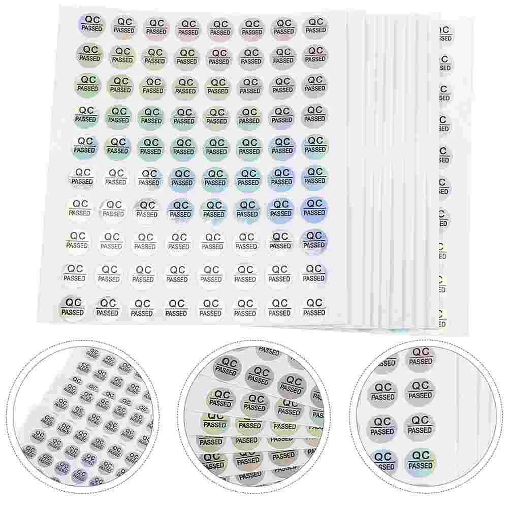 

1600 Pcs Transparent Stickers Qc Pass Tag Passed Labels Warehouse Tags Flash Quality Test Inventory for Women's