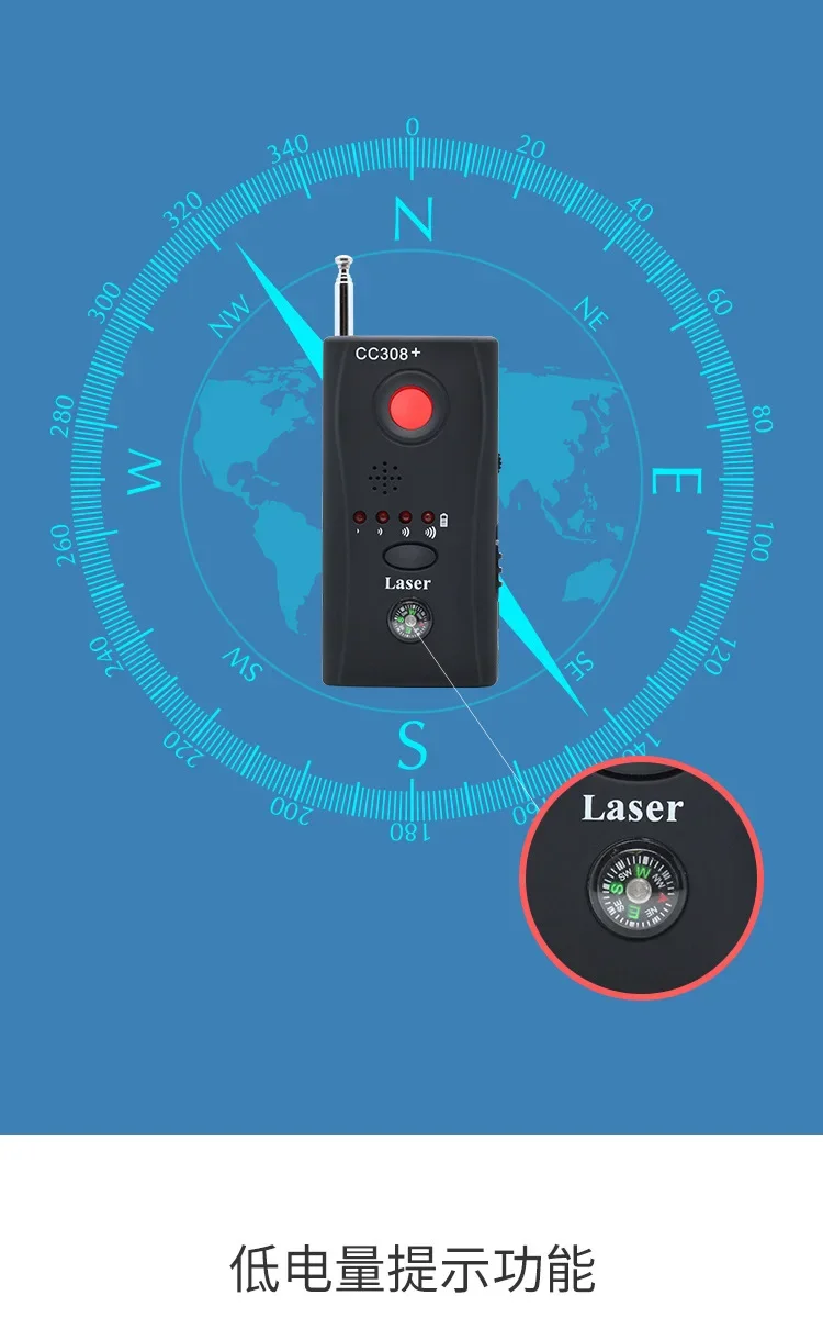 Segnale d'onda radio Rilevatore di segnale dell'obiettivo della fotocamera wireless multifunzionale Telecamera di rilevamento WiFi RF GSM Dispositivo Finder