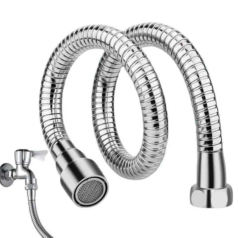 Faucet Extender Hose Stainless Steel Bathroom Faucet Extender 360-Degree Rotation Drink Water Faucet Leak-Proof For Outdoor