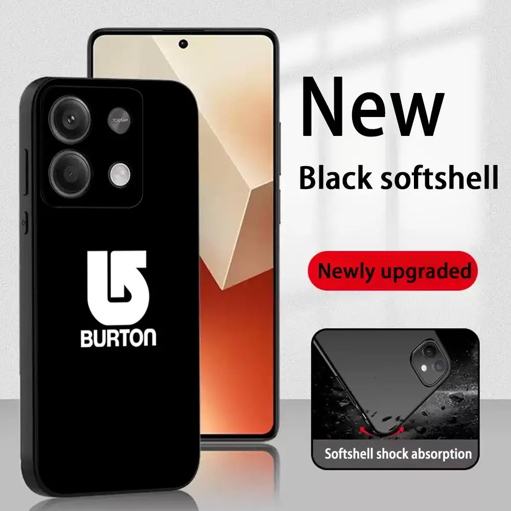 Funda de Teléfono con Diseño de Moda de la Marca Skipping Burton para Redmi Note 14 13 12 11 Pro Plus S 5G 14C A3, Funda Protectora Negra Suave