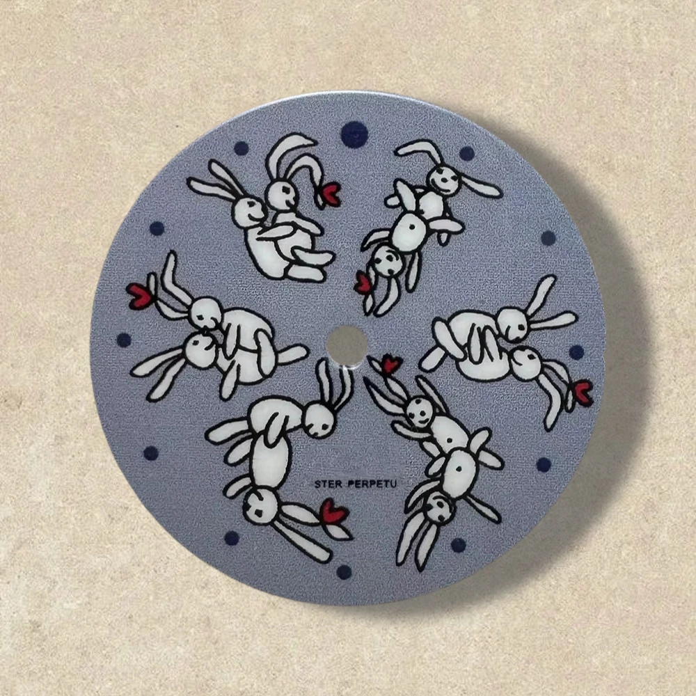 28.5mm S Logo Vitreous Enamel Anime Cartoon Dial NH35 NH36 Movement 3/3.8/4.2 o'clock High-Quality Watch Modification Accessorie