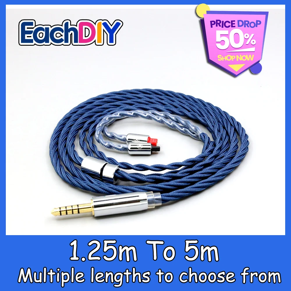 

99% Pure Silver OCC Graphene Alloy Full Sleeved Earphone Cable for Audio-Technica ATH-IM50 IM70 IM01 IM02 IM03 IM04 LN008624