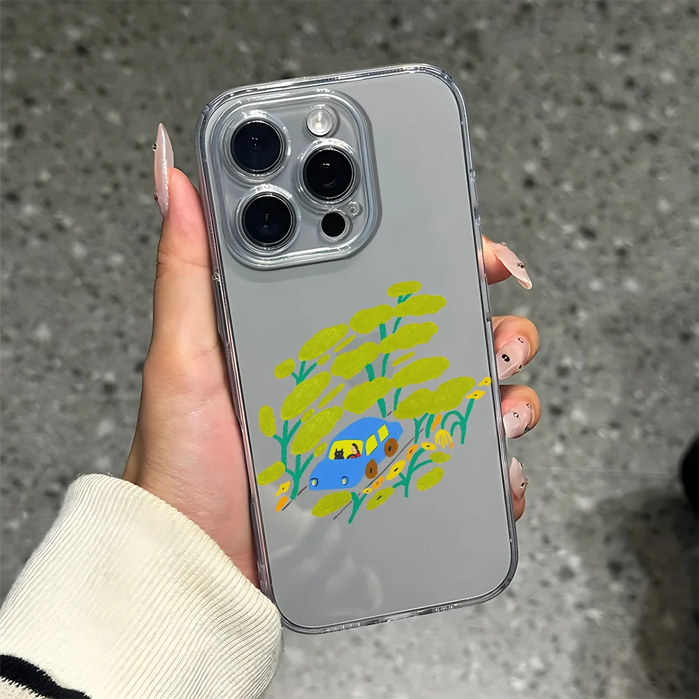 

Forest car Silicone Phone Case for IPhone 17 16 15 14 13 12 11 Pro Xs Max Air Mini 7 8 6 6s Plus SE 2020 2022 Cover