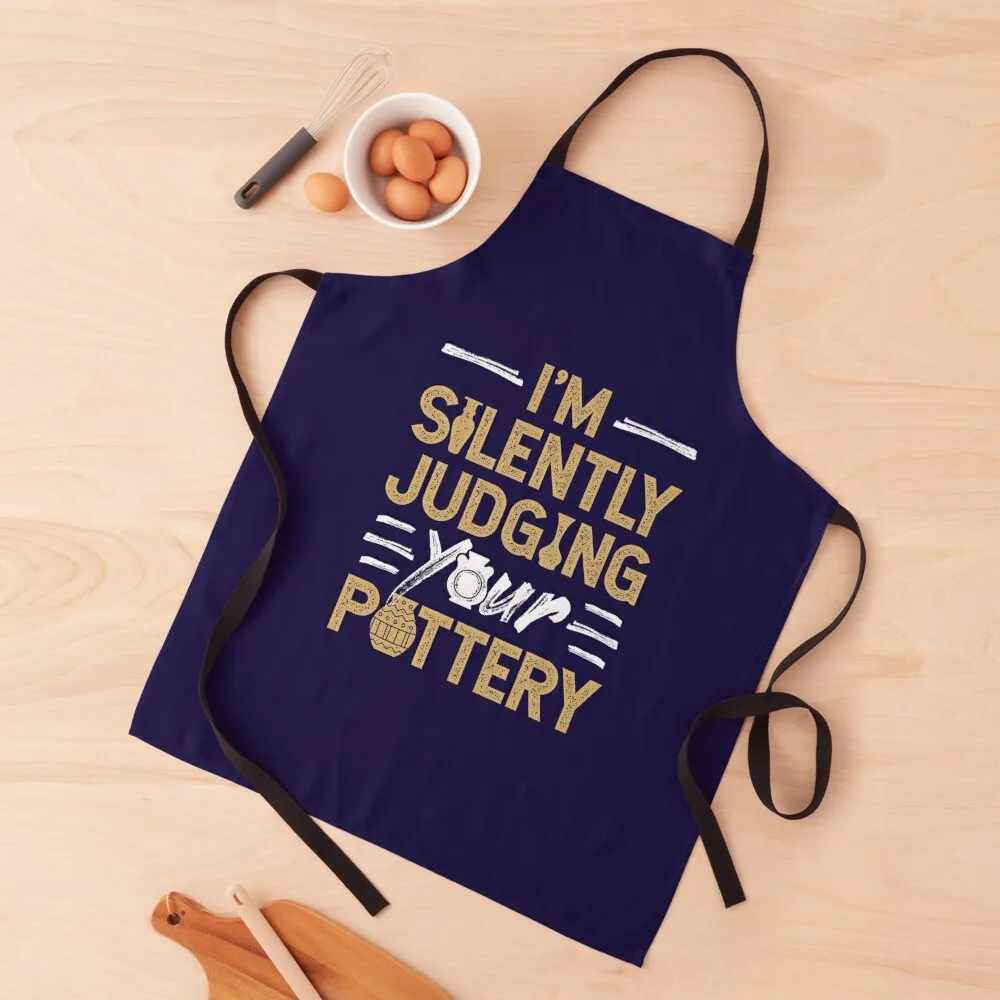 I'm Silently Judging Your Pottery Apron Kitchen Man Waterproof Kitchen Woman esthetician Customizable Apron