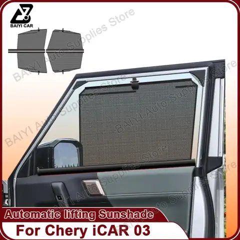 Chery iCAR 03 2023 사이드 윈도우 선쉐이드 윈도우 자외선 차단 블랙 아웃 커튼 자동 리프팅 커튼 자동차 액세서리