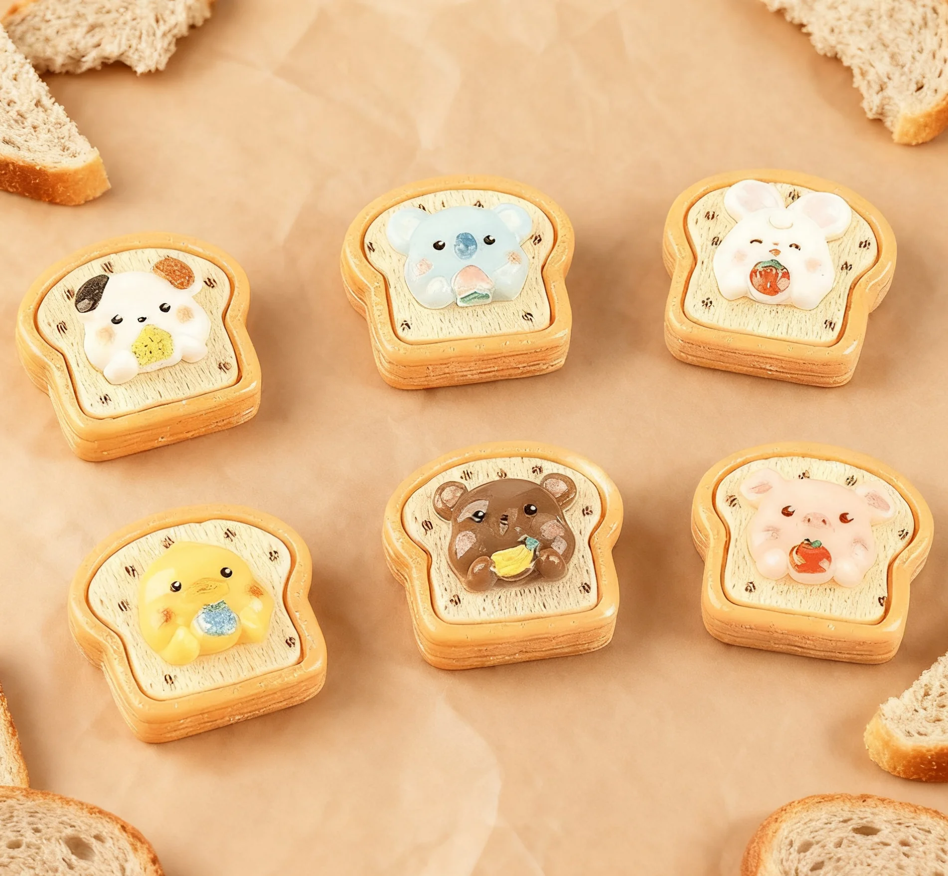 10Pcs 3D Cute Dessert Cake Bread Biscuit Chocolate Simulation Food Miniature Models for DIY Craft Play House Miniature Decor