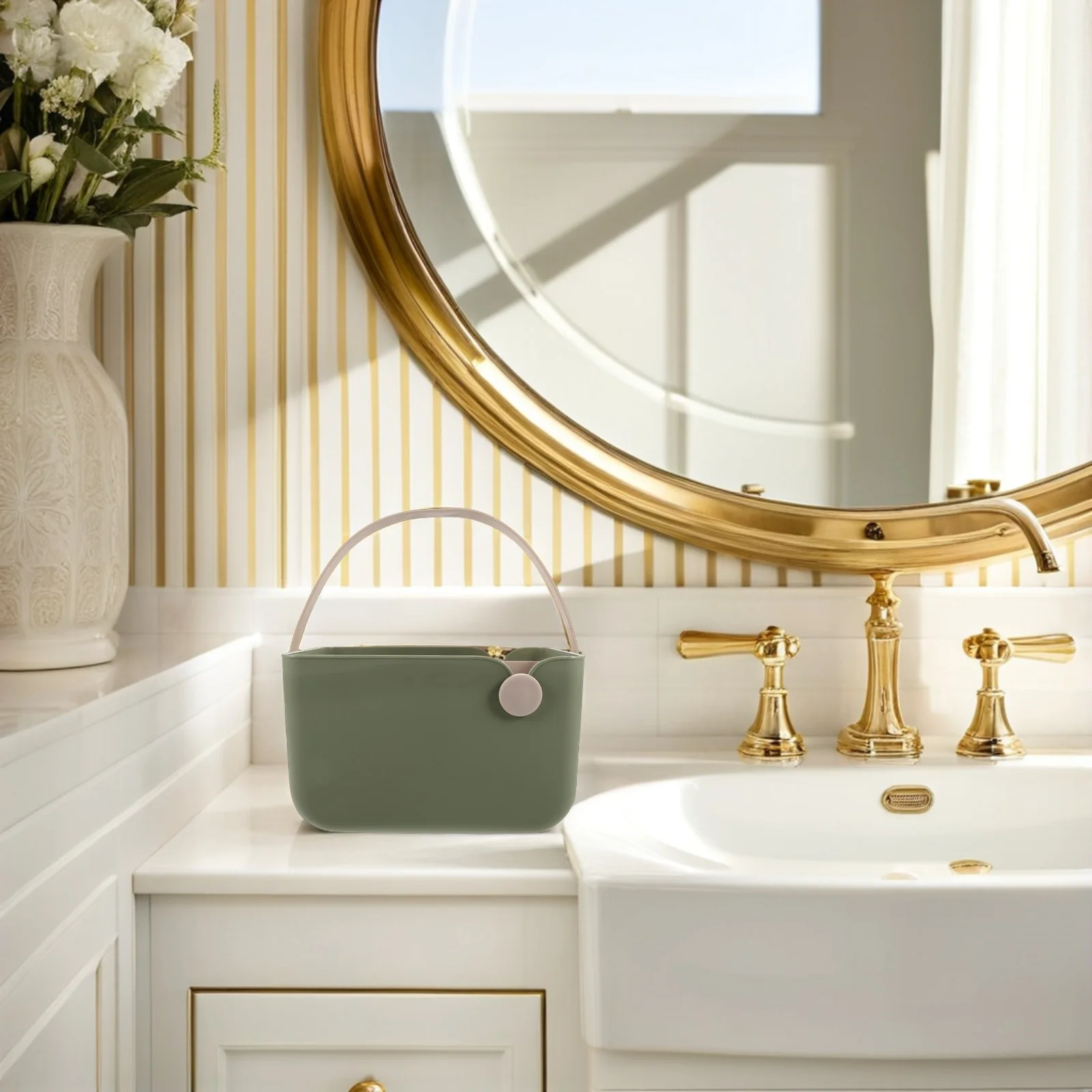 

Small Shower Caddy Plastic Bathroom Storage Basket Compact For Toiletries Organizer Multifunctional Hanging Basket Portable