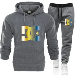 Men Tracksuit Two Pieces Set Men| Print  Sportswear Male Jacket Hoodie and Pants Sweatsuit Hoodies+Pants