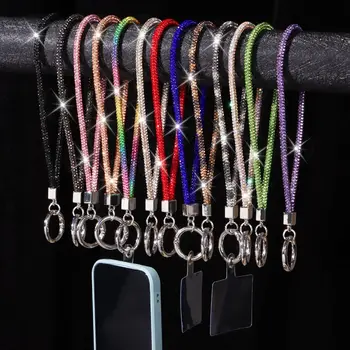 Glitter Strass Telefon Lanyard Luxus Mode Bling Diamant Kristall Anti-verloren Seil Handgelenk Riemen Hängen Schnur Anti-verloren seil