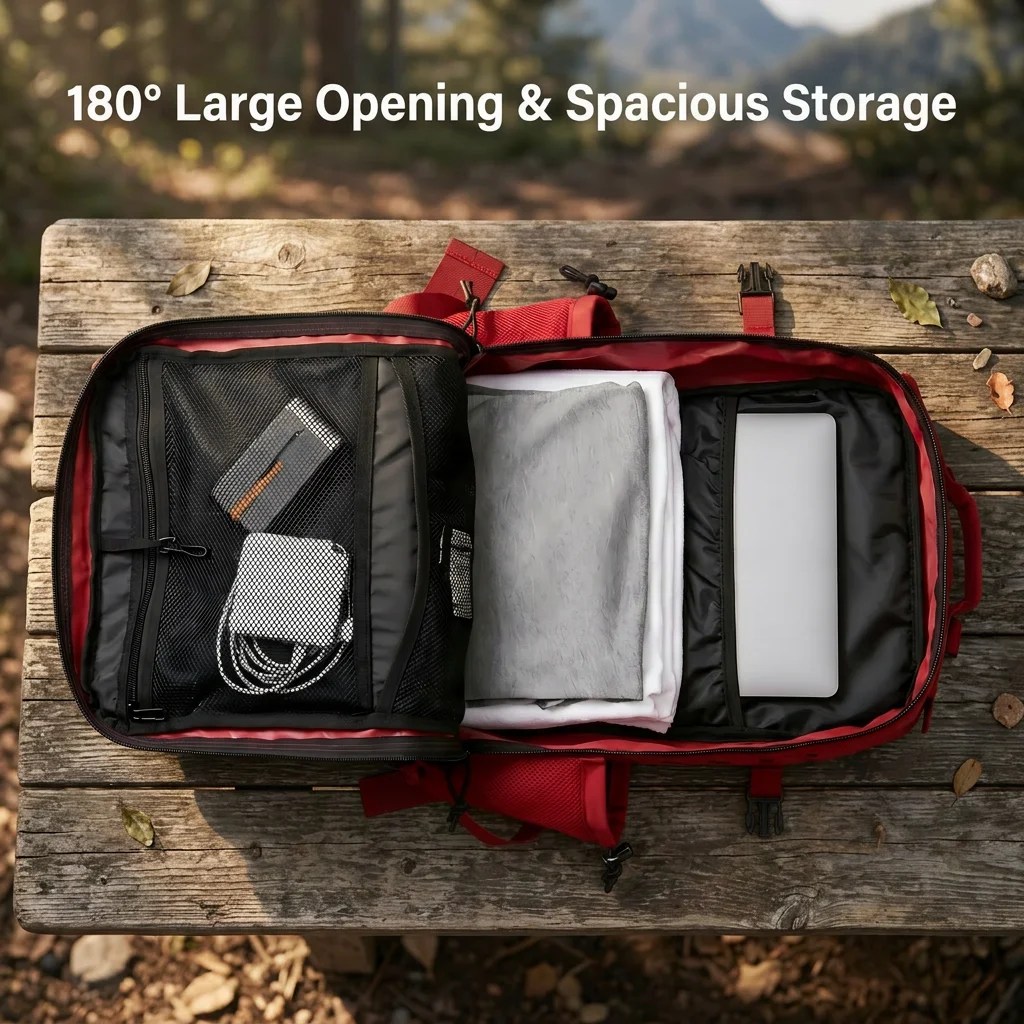 45L Tactical Backpack For Men With MOLLE Webbing System Outdoor Survival Gym Fitness Hiking Camping Backpack Dual Cup Holders Large Capacity Rucksack For Wilderness Trip Travel Daily Work Commute Outdoor Camping Activities Gear Storage Backpack