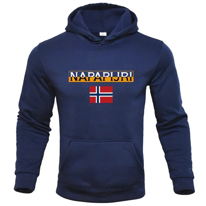 

Men's fashion printed hoodie with letter print and national flag, men's hoodie