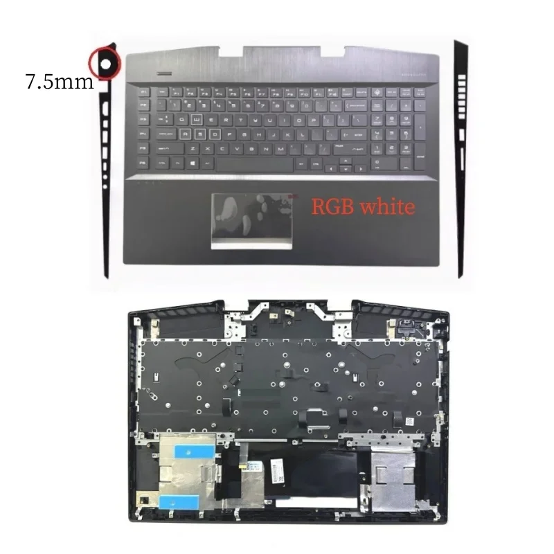 New Laptop Replace Cover For OMEN 17-CB TPN-C144 Upper Case Palmrest Cover US Backlight Keyboard Touchpad RGB Red White