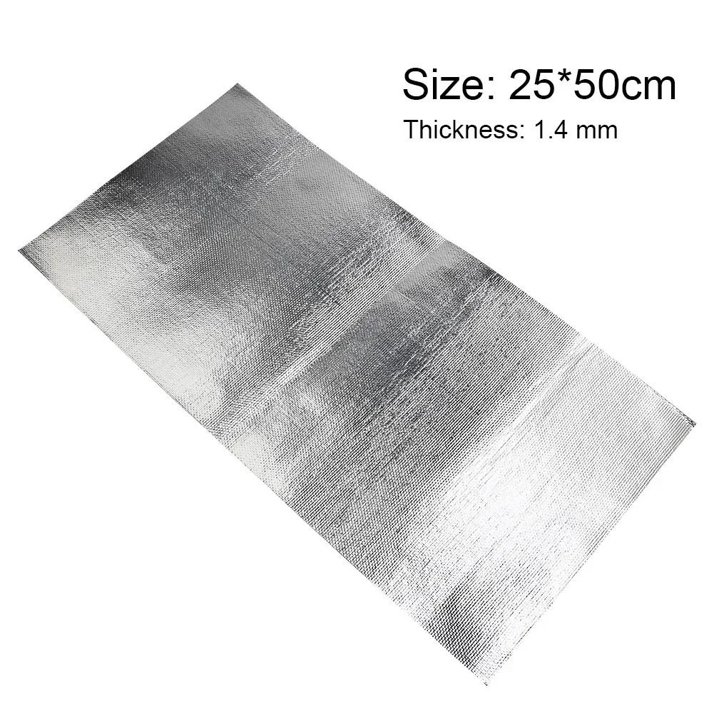 

25*50cm Car Truck Heat Shield Insulation Hood Sound Deadener Protective Film Mat Up To 700°C- 800 °C Car Accessories