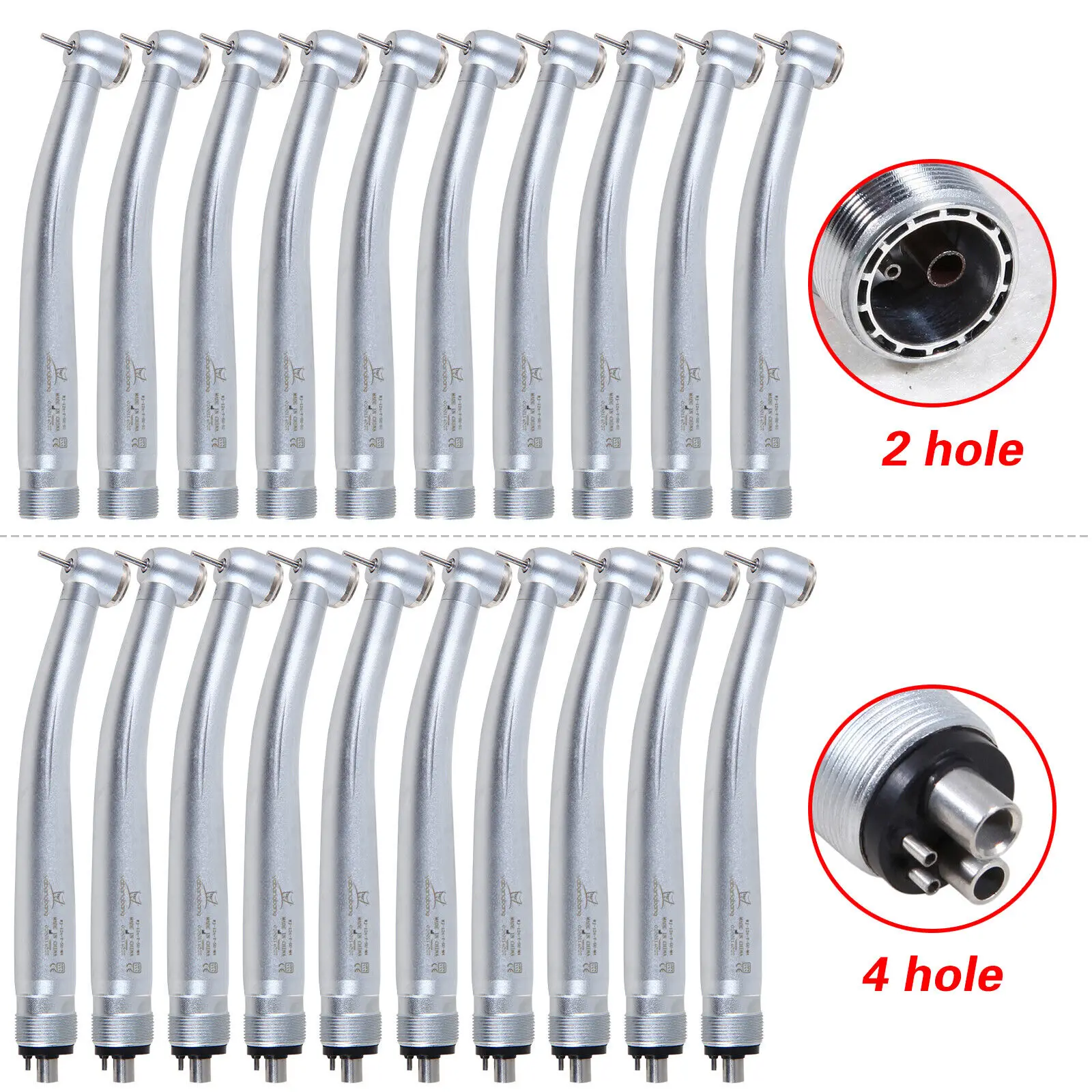 

10PCS Dental NSK Pana Max Style High Speed Handpiece Large Head Push Button Single Water Spray Turbine 2/4Hole