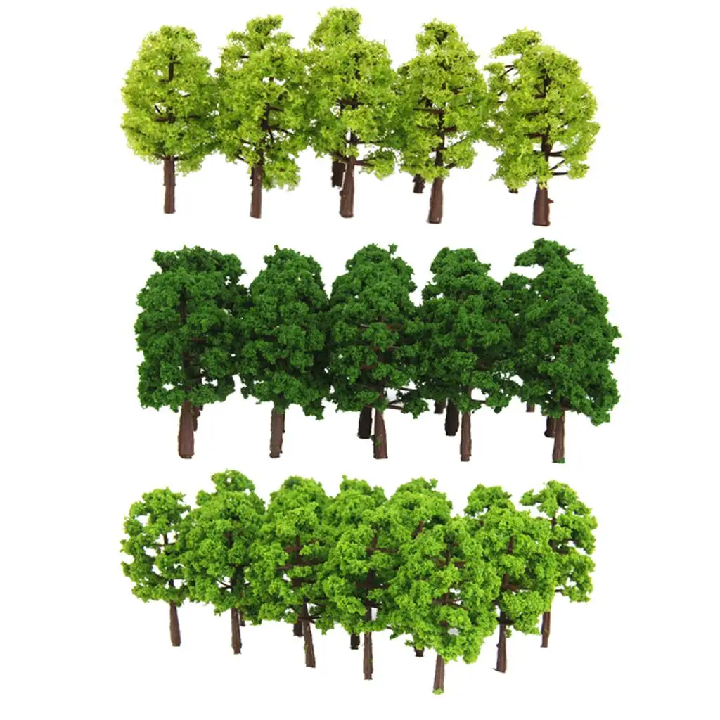 Pack of 60 Assorted Model Trees for Garden Decor and Scenery