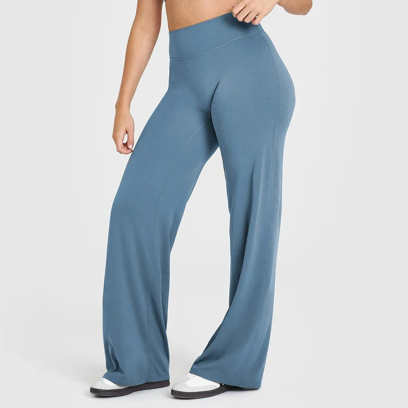 Damen-Yogahose mit mittlerer Taille, gerades Bein, ultraweicher Butterstoff, für Fitnessstudio, nacktes Gefühl, Pilates, Laufen, Sporthose