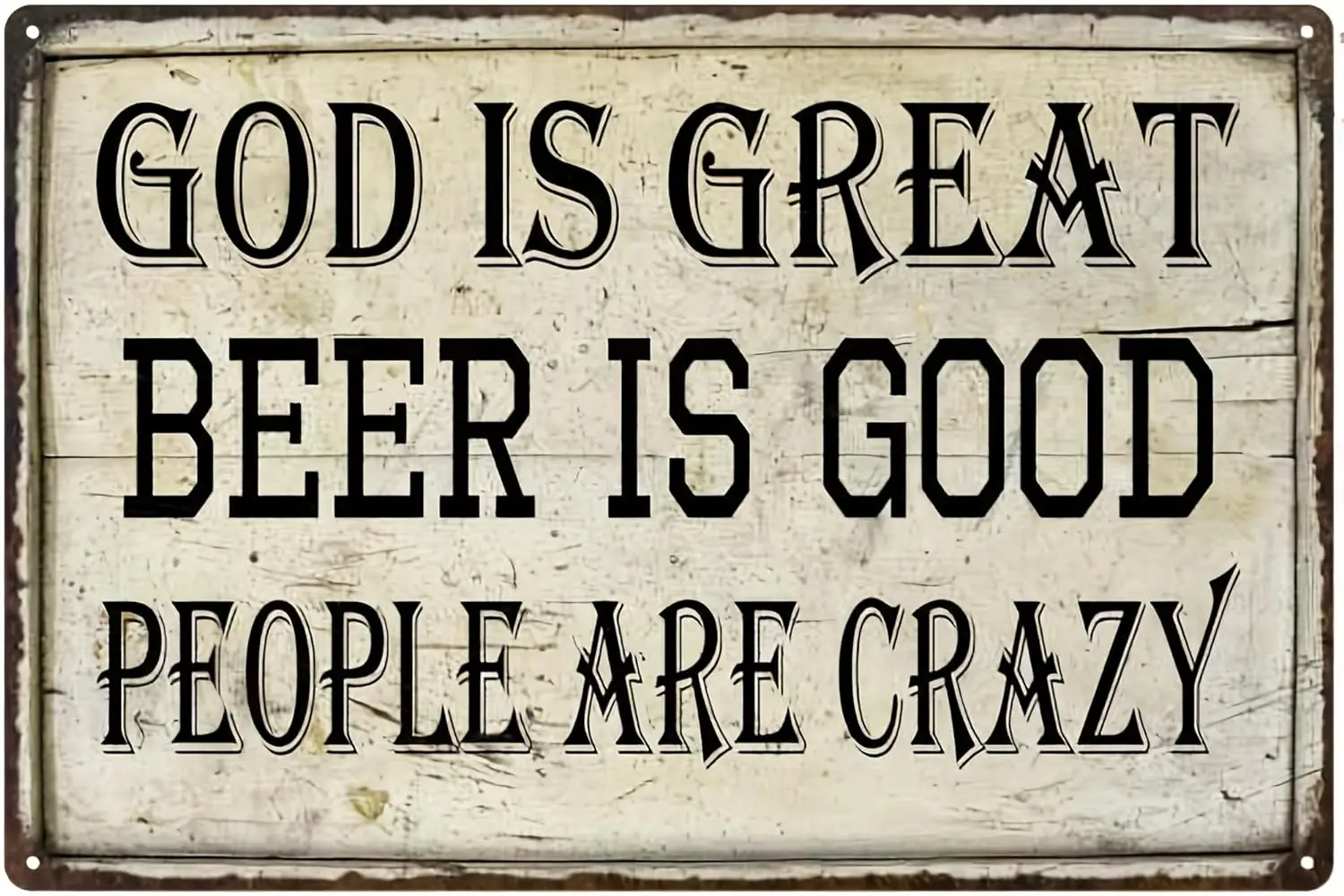 God Is Great Tin Sign, Beer Is Good Bar Pub Funny Gift Metal Sign (8 x12/ 20 Cm * 30 Cm), Bar Decor, Scene Decor, Wall Deco sign
