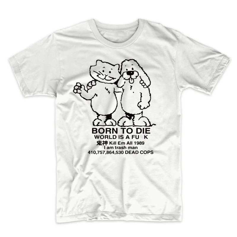 Women's Men Vintage Born To Die World Is A T-Shirt Vintage Streetwear Casual Oversized Tee   Harajuku O-Neck Short Sleeve Unisex