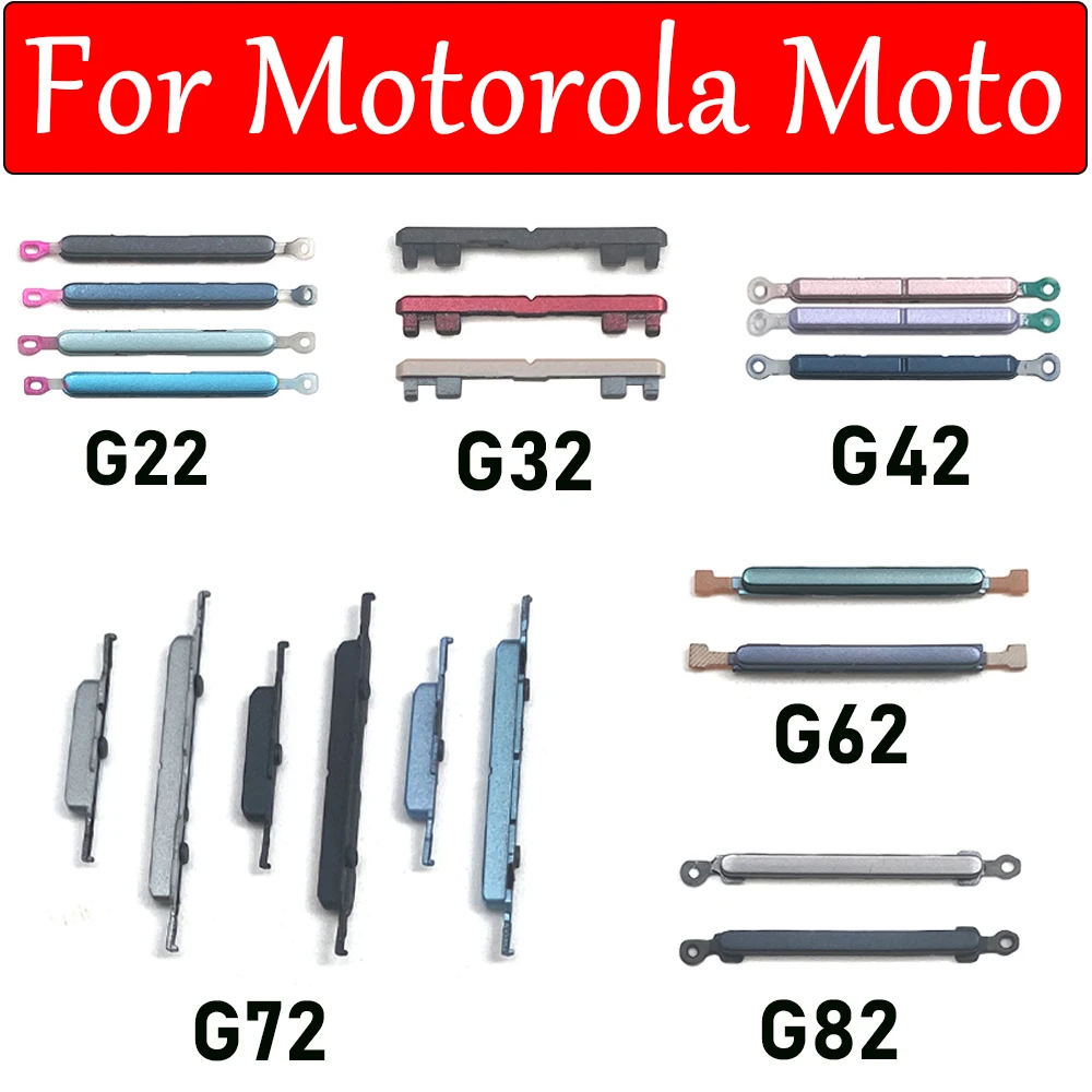 NEW For Motorola Moto G22 G32 G42 G62 G72 G82 Side Volume Button + Power ON / OFF Buttton Key Set Replacement Repair Spare