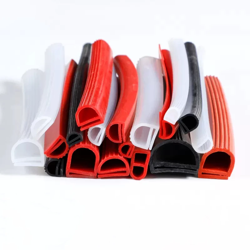 Silicone Seals Strip Heat Resist Bar e Shape for Oven Glass Metal Edge Guards Heat Resist Red Black Translucent White