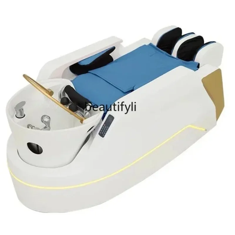 LHX26 ss 26 Smart massage shampoo bed hair salon electric shampoo bed ceramic basin water circulation fumigation head therapy be