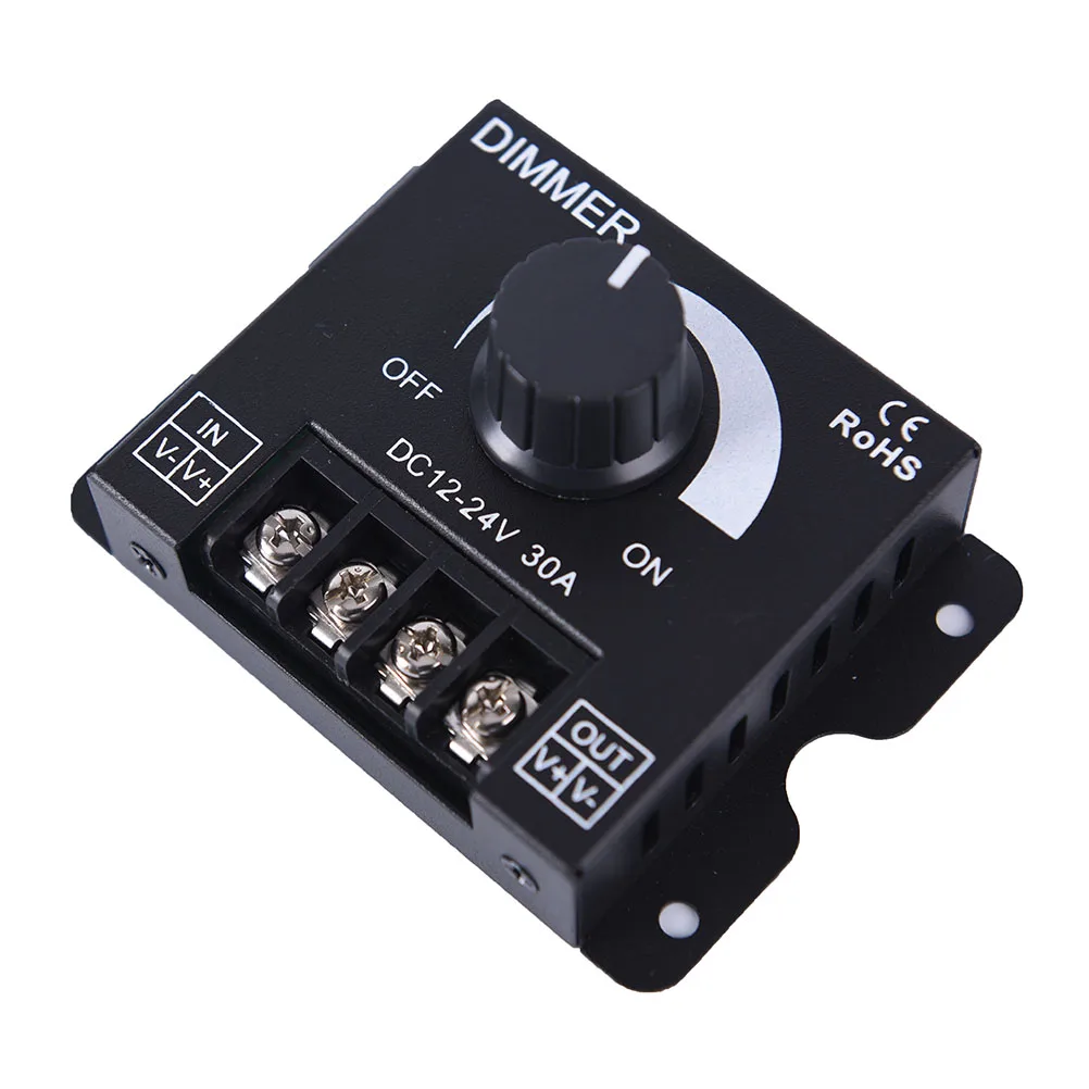 

1 Pc Knob Led Dimmer DC 12V/24V 30A Led Switch Dimmer Controller For Hard And Soft Strip Light Dimmer