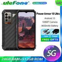 Ulefone Power Armor 18 Ultra 5G,24GB RAM+512GB ROM,Android 13 108MP Camera,9600 mAh,66W,6.58\