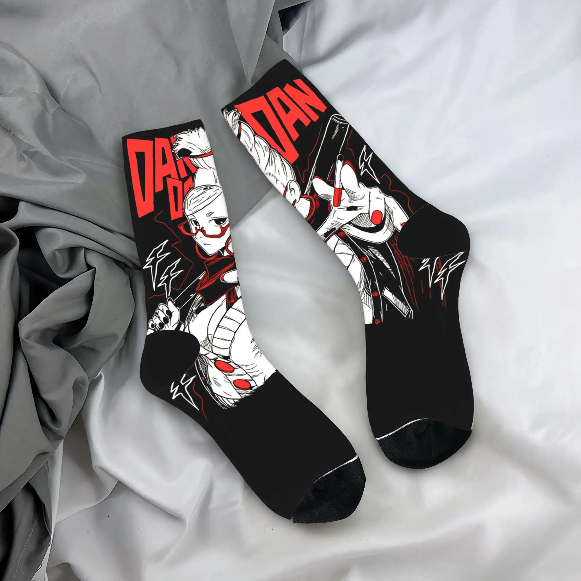 

Носки DanDaDan в стиле аниме, мужские носки унисекс, дышащие элегантные носки, зимние уличные нескользящие носки с графическим рисунком, идея для подарка
