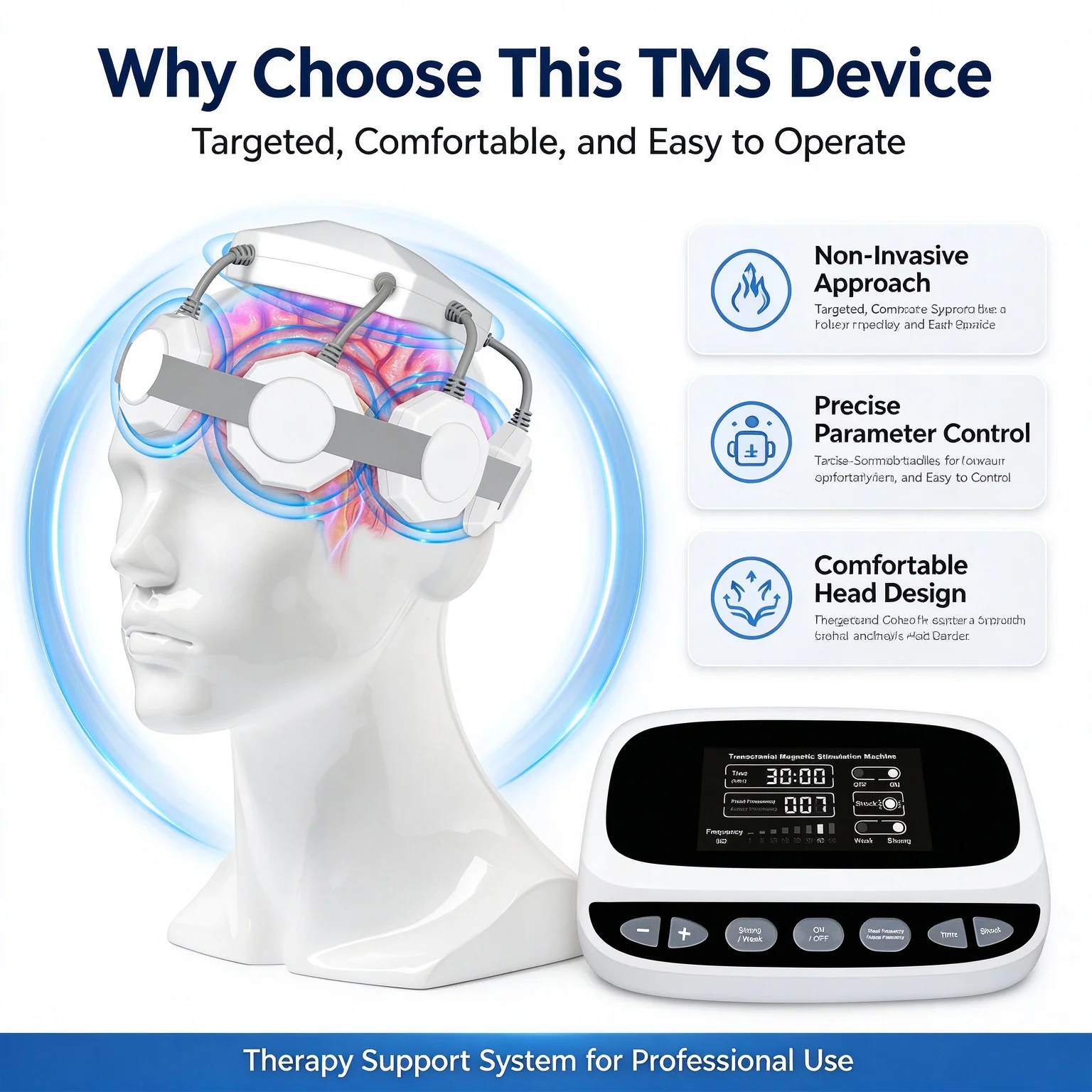 Toponechoice tDCS Brain Stimulation rTMS Transcranial Magnetic Stimulation Repetitive 19Modes for Anxiety  Alzheimers Parkinsons