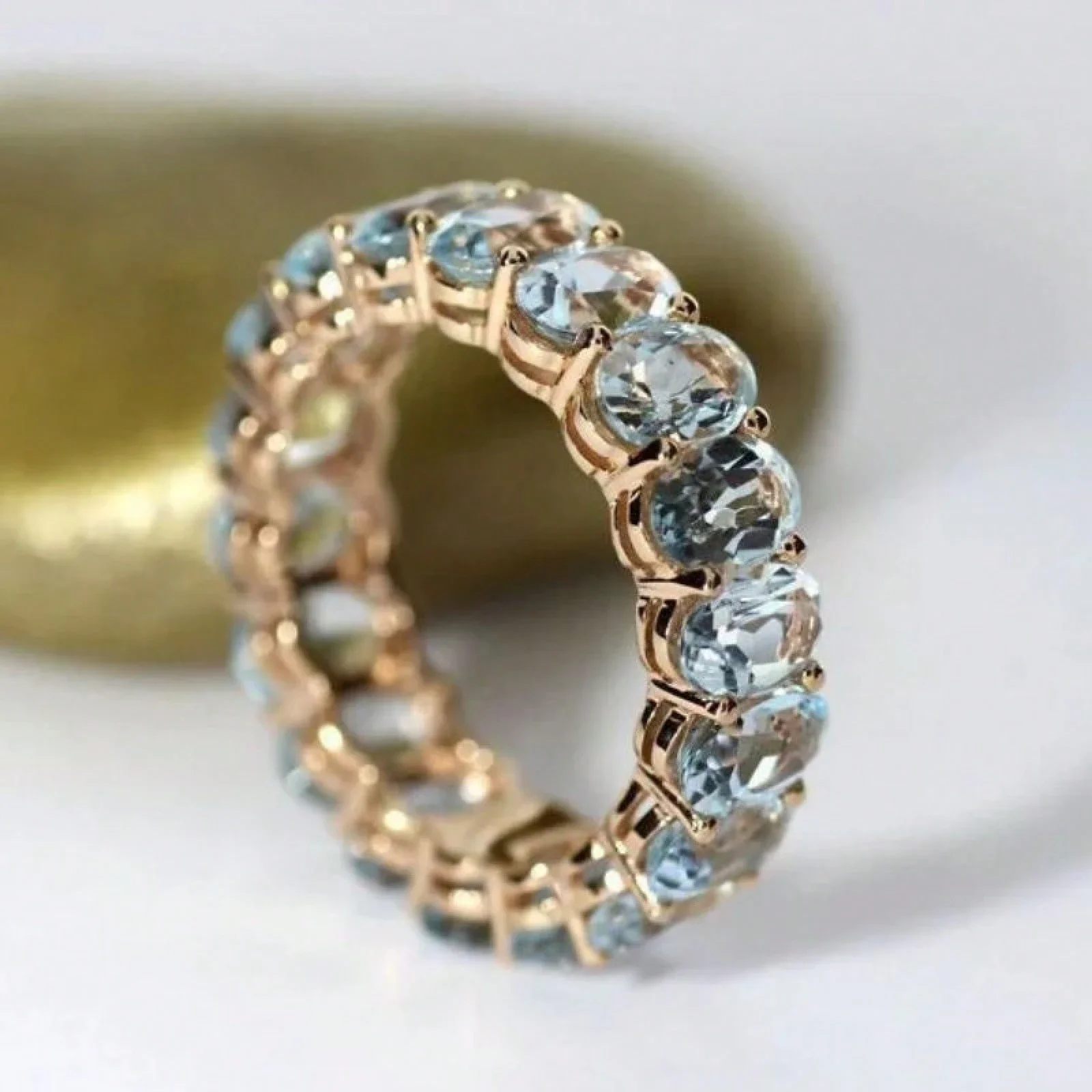 

Элегантное кольцо с аквамарином синего цвета для женщин, подарок на свадьбу, годовщину, вечеринку