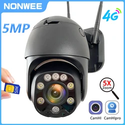 Drahtlose 4g SIM-Karte Überwachungs kamera 5mp ptz Auto Tracking Outdoor 1080p HD 5x optischer Zoom WiFi CCTV Überwachungs kamera Camhi