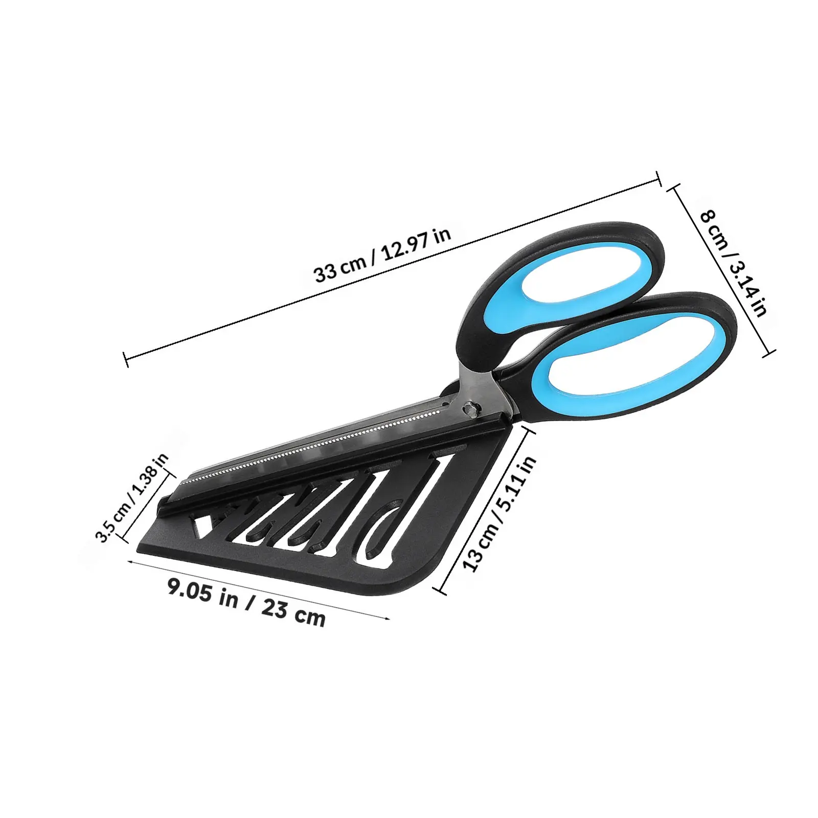 1Pcs Kitchen Shear Pizza Scissor Multi-Purpose Stainless Steel Blade for Fast Slicing Restaurant Home Cooking Sky-Blue